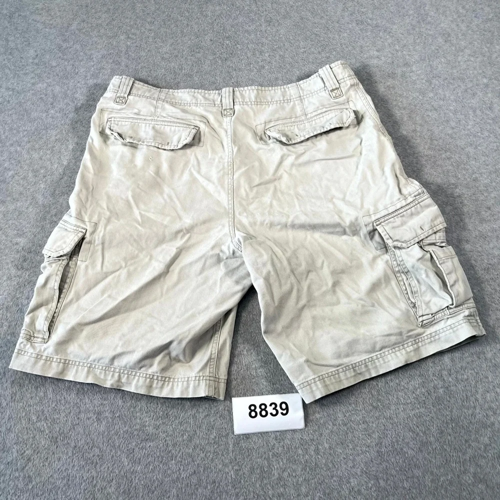 Old Navy Cargo Shorts Mens 36 Beige Cotton Casual Utility Pockets Outdoor Hiking